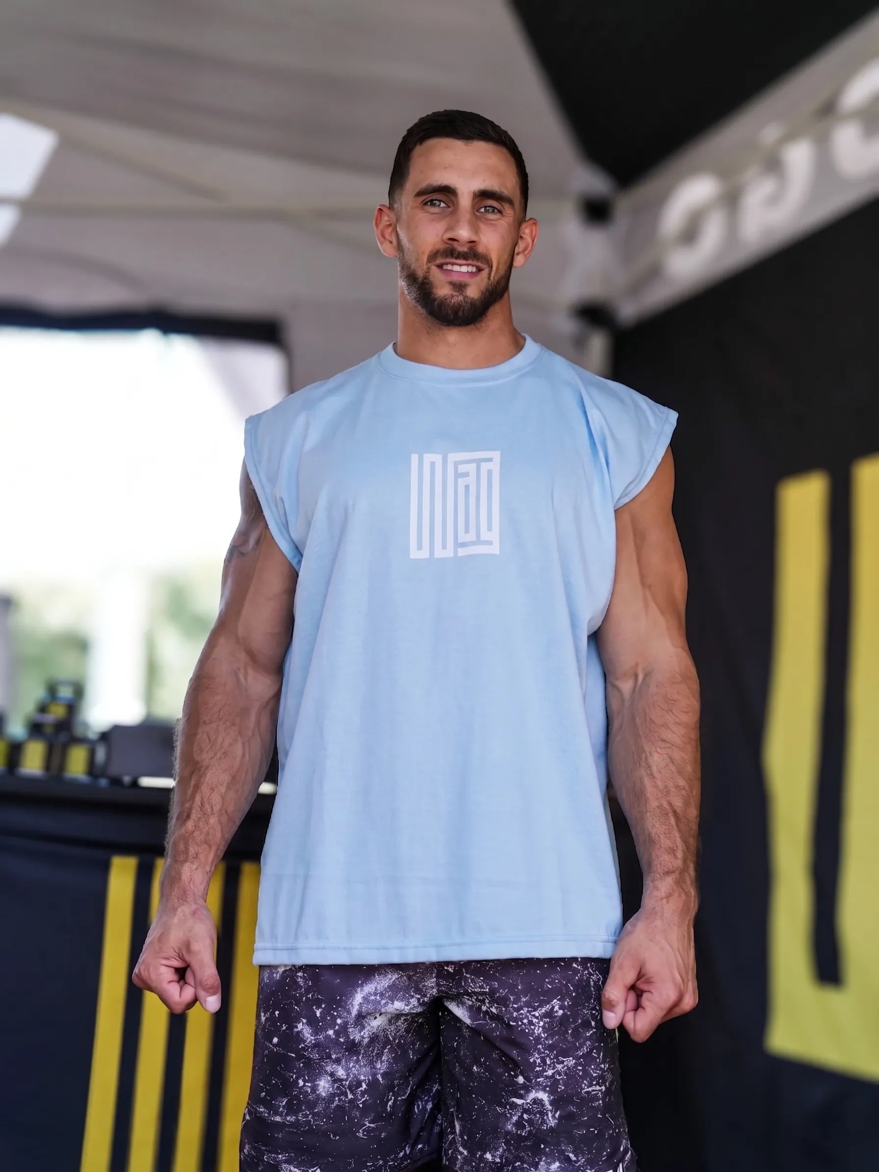 oversize bleu sans manche sport 